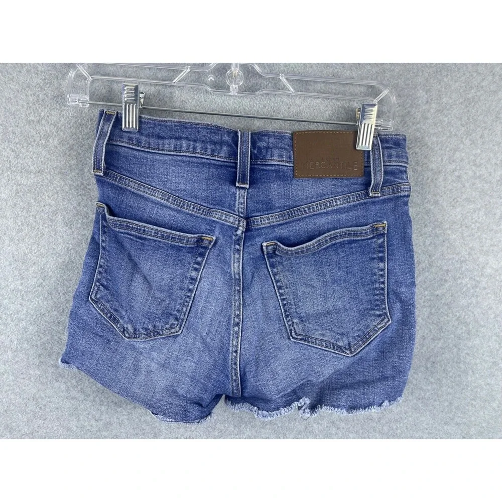 J Crew Mercantile Jean Shorts‎ Women's 25 Blue Cutoff High Rise Short Shorts